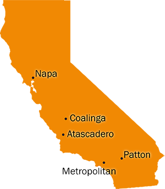 Map of California State Hospitals