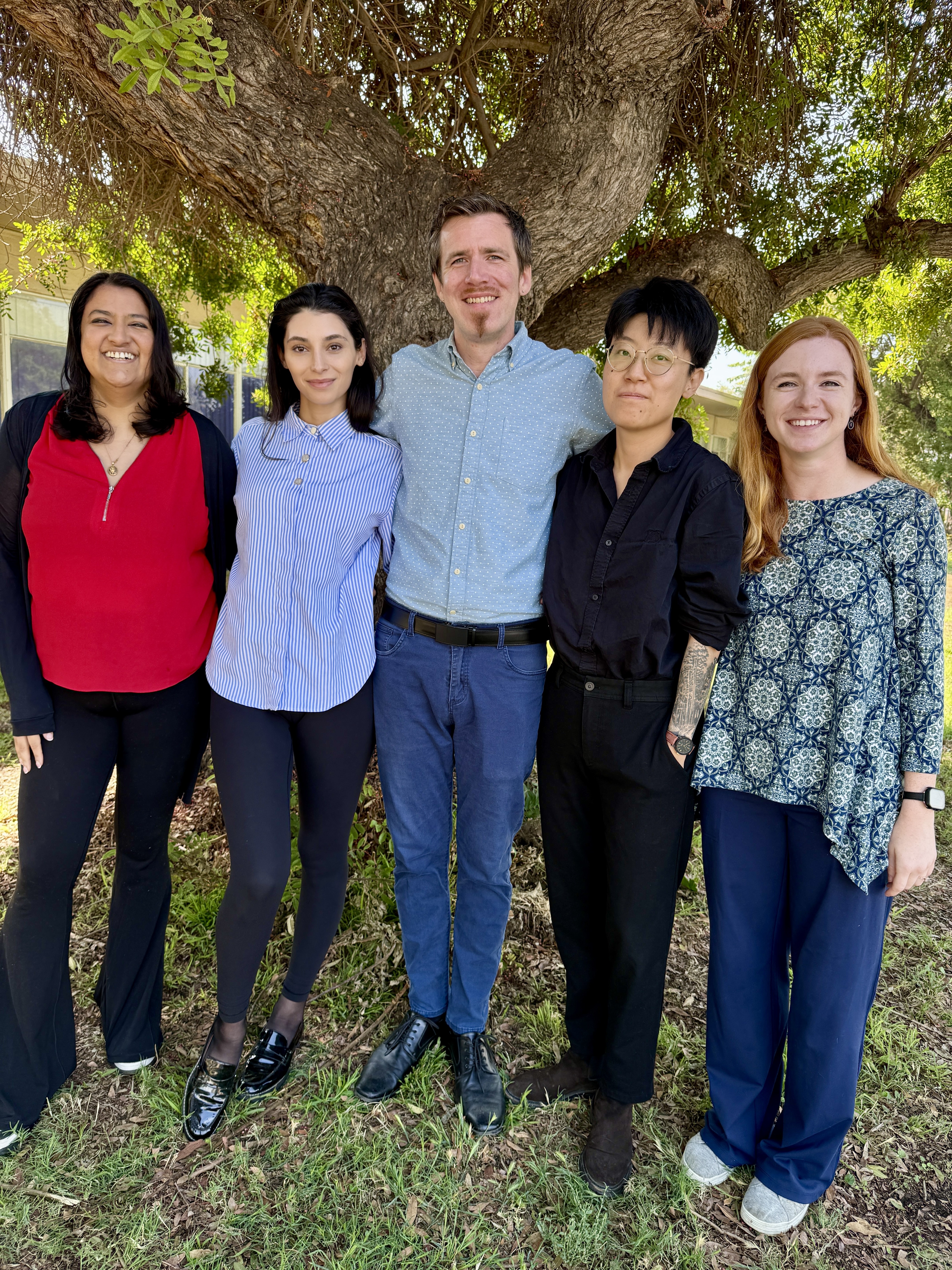 A picture of five interns (names below)